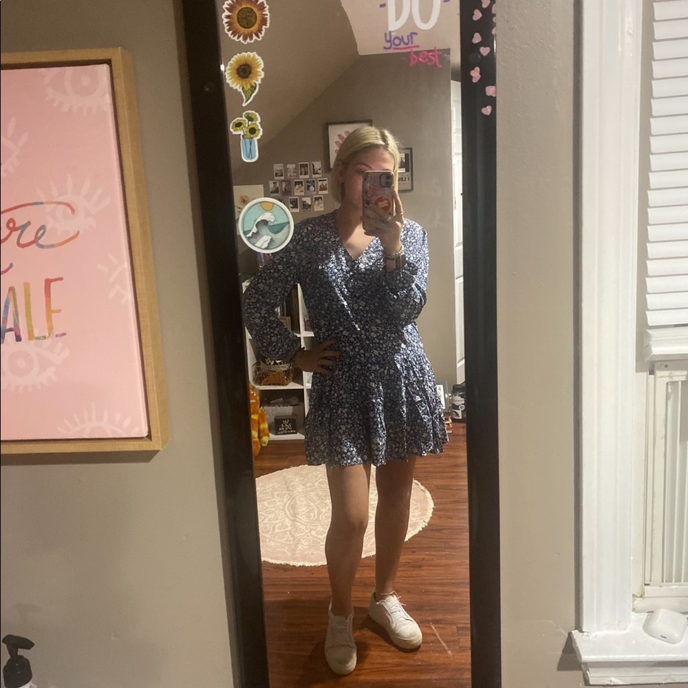 Francesca’s blue floral dress